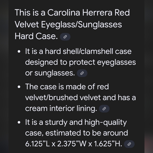 Pristine Carolina Herrera Vibrant Red Velvet Fabric Hard Case Eyeglasses Jewelry - Picture 2 of 10